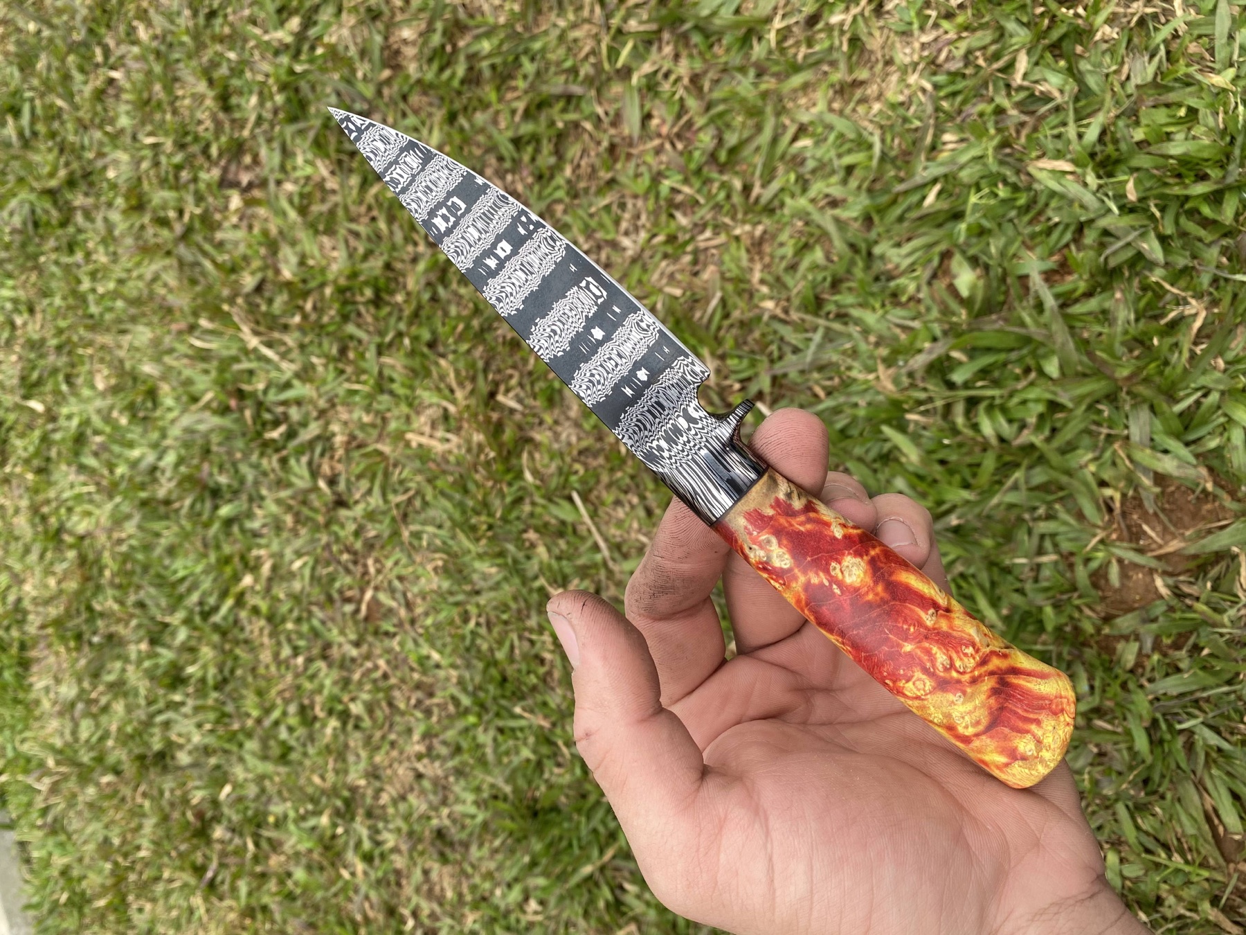 'Damascus' Jäger Style Camp Cooks Knife